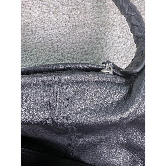 Chi by Carlos Falchi BLACK GENUINE LEATHER AND SHOULDER BAG HOBO PURSE - Picture 5 of 10